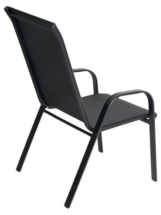 Außenstuhl Metallisch Schwarz 1Stück 56x68x93cm.
