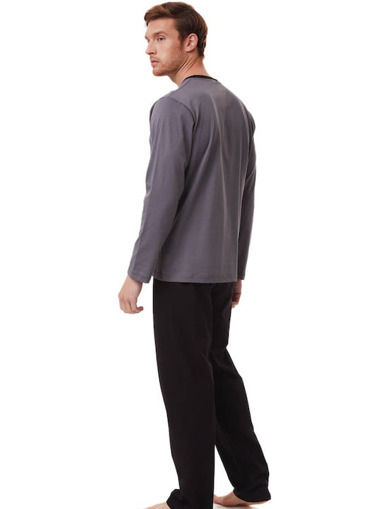 Minerva 90-70946 Men's Winter Cotton Pajamas Set Gray