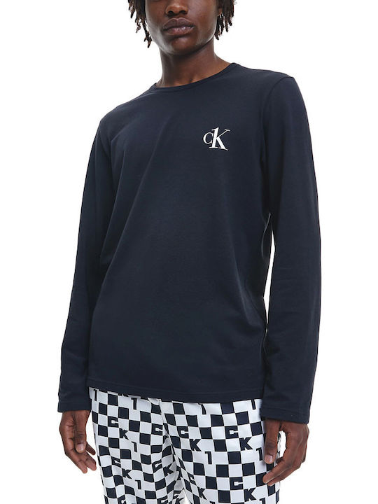 Calvin Klein Men's Winter Checked Pajamas Set Black