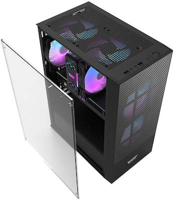 Darkflash A290 Gaming Midi Tower Κουτί Υπολογιστή με Πλαϊνό Παράθυρο Black