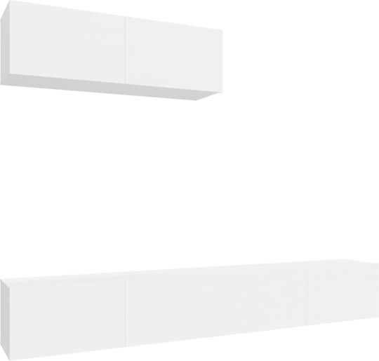 Животно помещение ТВ единица White 3pcs Д100xШ30xВ30бр