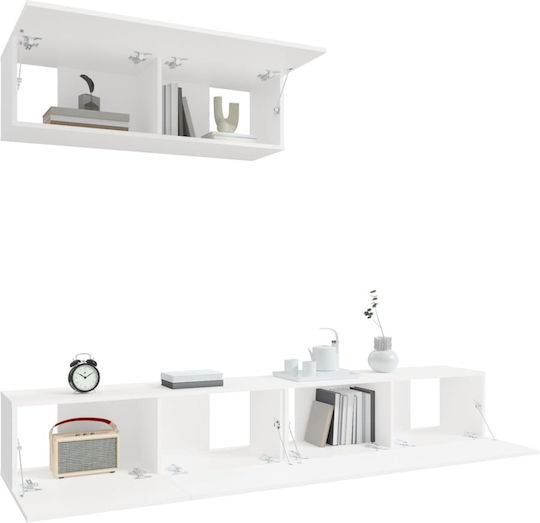 Животно помещение ТВ единица White 3pcs Д100xШ30xВ30бр