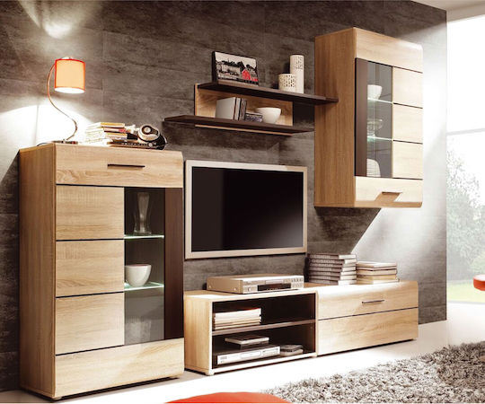 Животно помещение ТВ единица Solo Sonoma / Wenge с Витрина Д293xШ41xВ184бр
