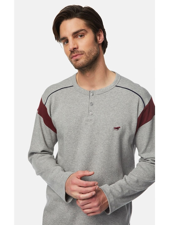 Minerva Bull Men's Winter Pajamas Set Gray