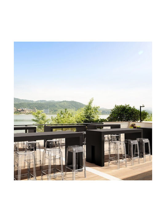Outdoor Bar Stool from Polypropylene Fox 65 Clear 36x36x65cm