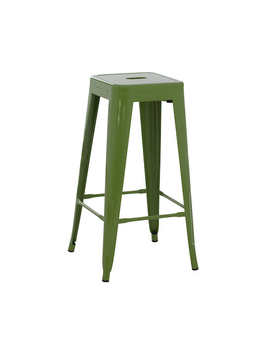 Metallic Outdoor Stool Melita Green 43x43x78cm