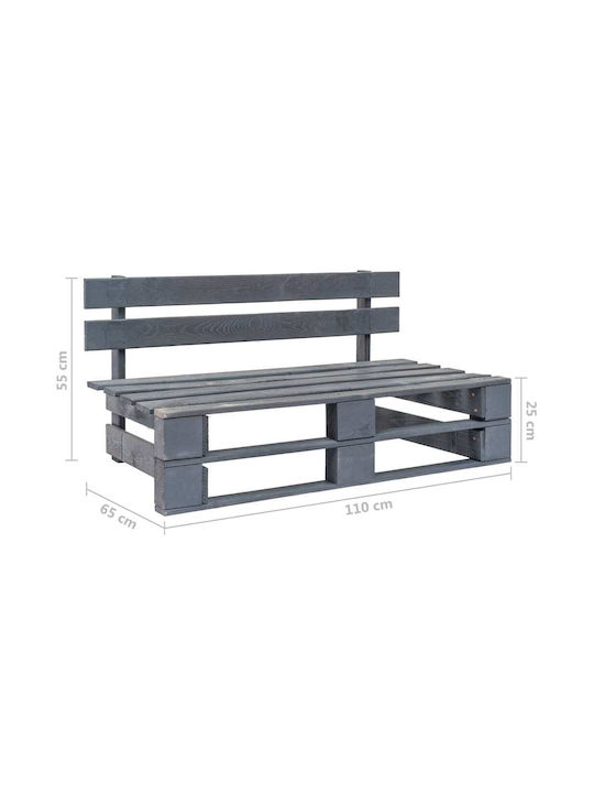 Zweisitziges Sofa Außenbereich aus Paletten mit Kissen 110x65x55cm