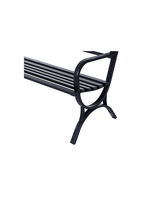 Bancă Exterior Metalic Negru 127x60x85cm