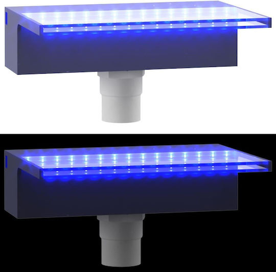 vidaXL Pool Waterfall with LED Lighting 30x21x8cm Silver