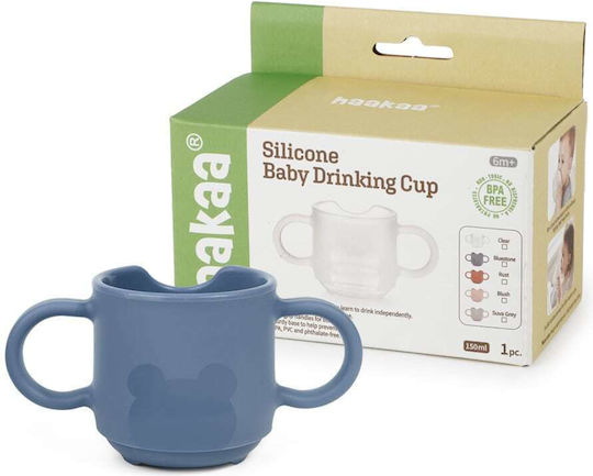 Haakaa Kleinkinderbecher aus Silikon Blau 150ml für 6m+m+