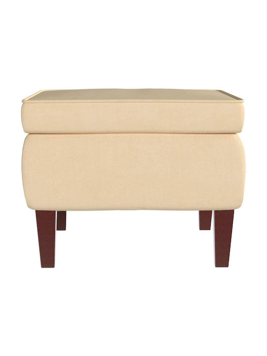 Schaukelstuhl mit Fußhocker Samt Cream 78x93x97cm