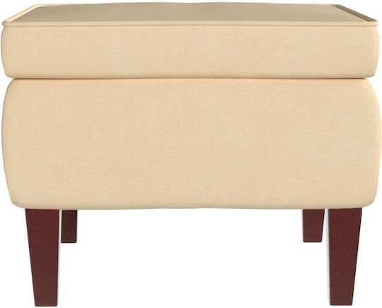 Schaukelstuhl mit Fußhocker Samt Cream 78x93x97cm