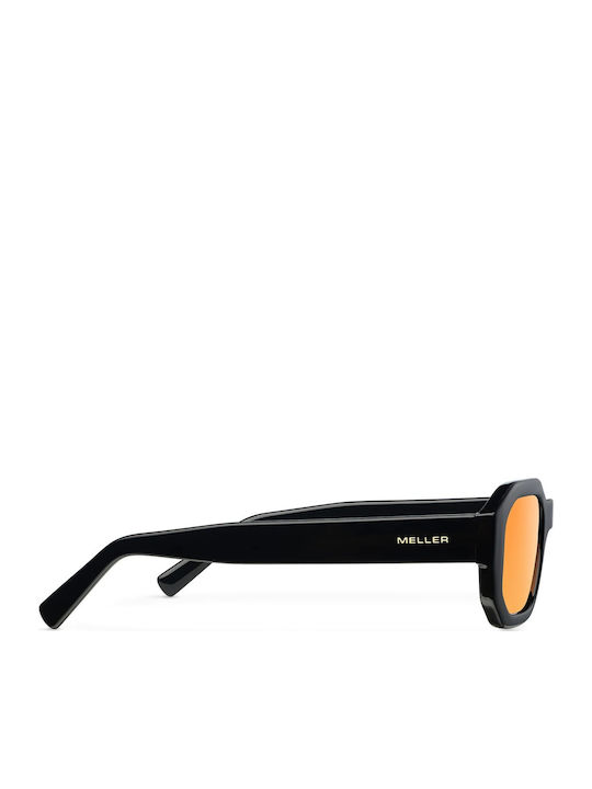 Meller Kessie Unisex Sunglasses with Black Plastic Frame and Orange Lens