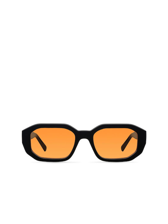 Meller Kessie Women's Sunglasses with Black Plastic Frame and Orange Lens