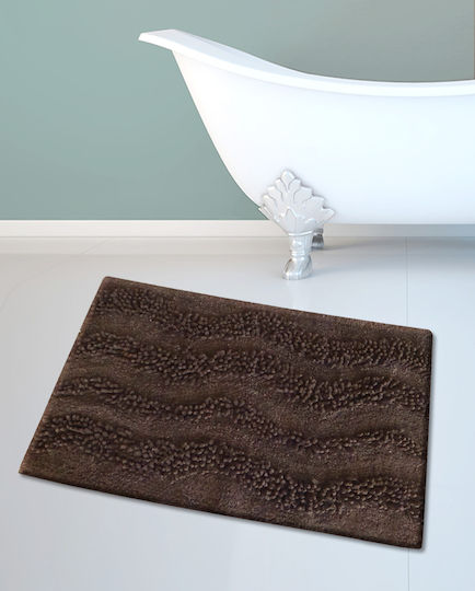 San Lorentzo Бански килим Памук Правоъгълена Waves 1404BROWN Кафяв 45x70бр