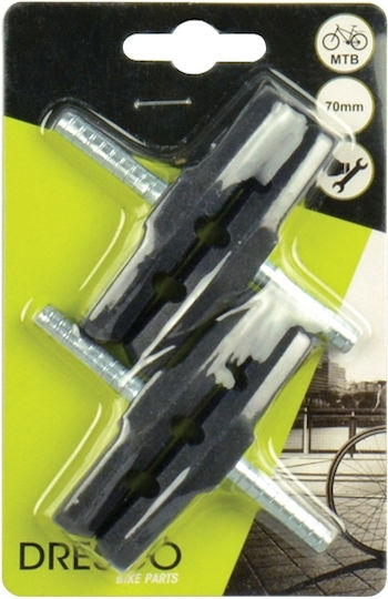 Dresco 5250857 Plăcuțe De Frână Pentru Bicicletă V-Brake 2 Perechi Cu Bară Lungime 70mm 4 Bucăți