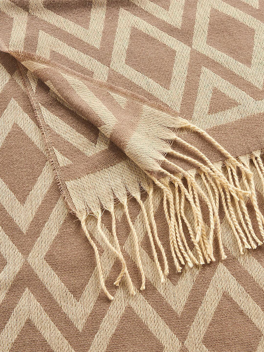 Verde 06-1057 Women's Wool Scarf Beige