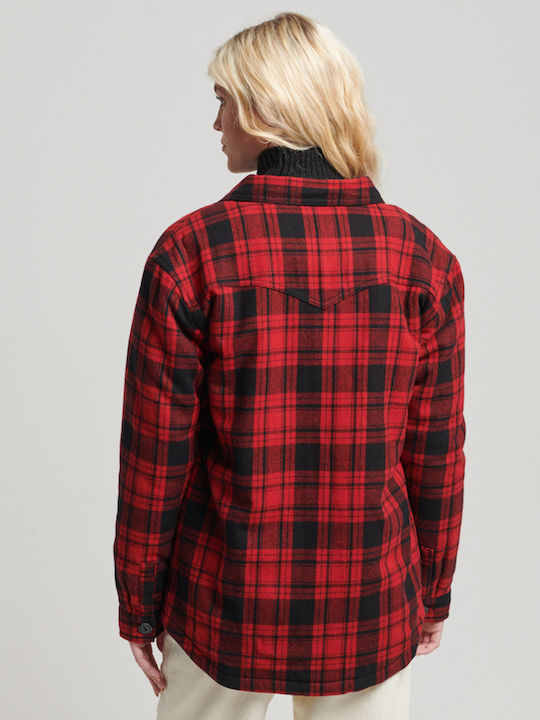 Sherpa Women's Checked Red Overshirt