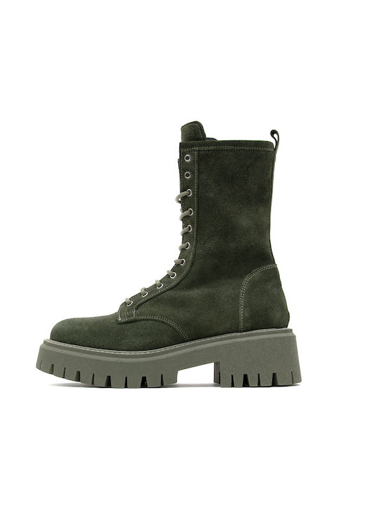 ONCE SUEDE BIKER BOOTS WOMEN ONCE ΧΑΚΙ (NC-4132-S)