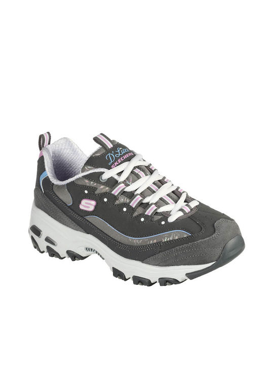 Skechers D'Lites Sparkling Rain Damen Chunky Sneaker Gray