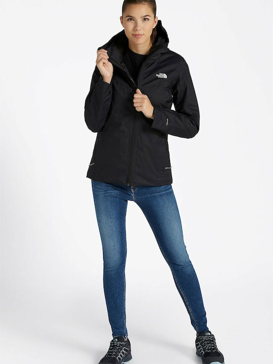 Quest Insulated Women's for Hiking Short Sports Jacket for Winter with Hood Black