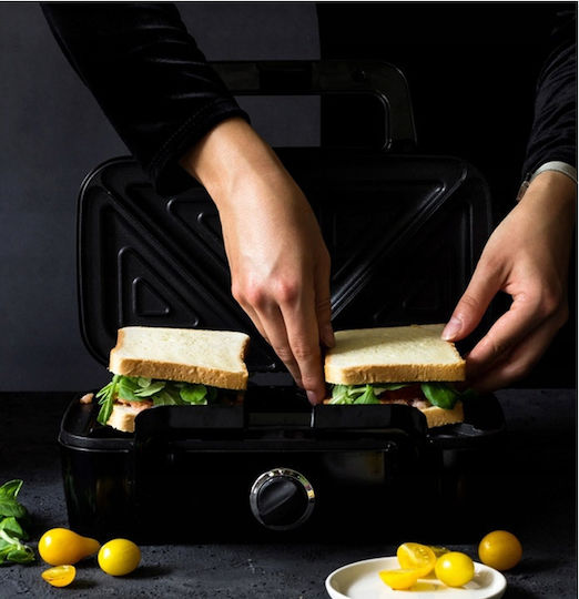 Sam Cook PSC-120/B Sandwich Maker with Removable Plates for for 2 Sandwiches Sandwiches 1200W Black