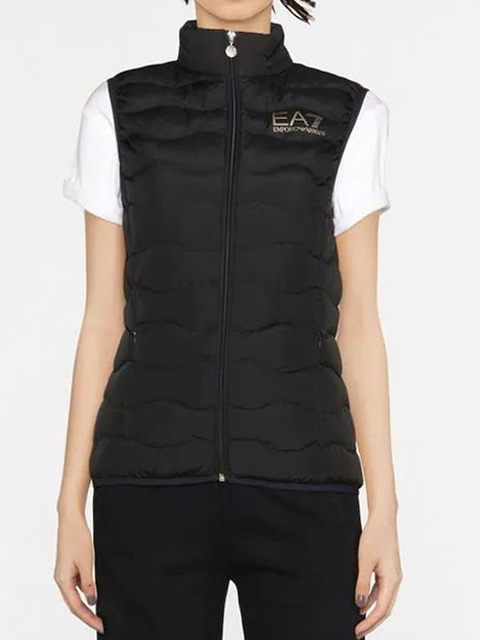 Women's Short Puffer Jacket for Spring or Autumn Black