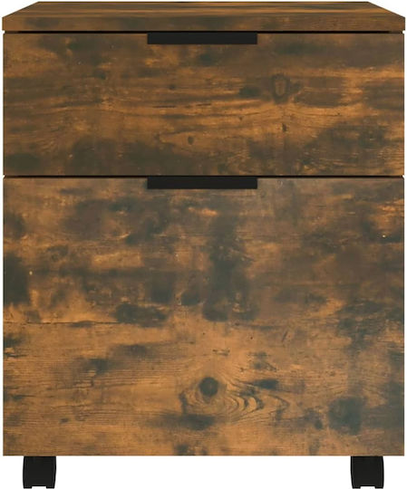 Büroaufbewahrungsschublade aus Holz mit Rädern Rauchfichte 45x38x54cm