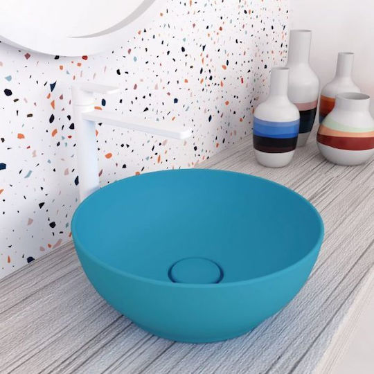 Orabella Square 02 Надеждна мивка Порцелан 38x38x14.4см Turquoise Matt