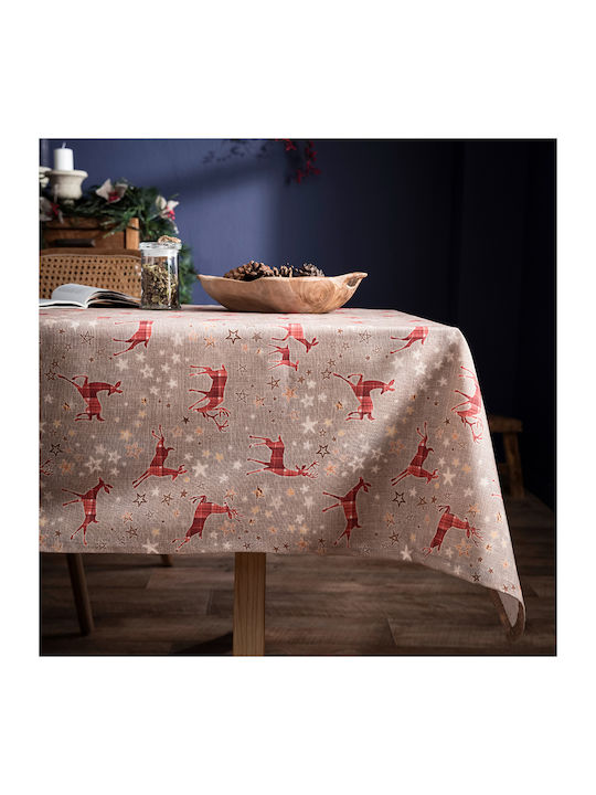 Gofis Home Weihnachtlich Tischtuch Stoff Beige L180xB135cm.
