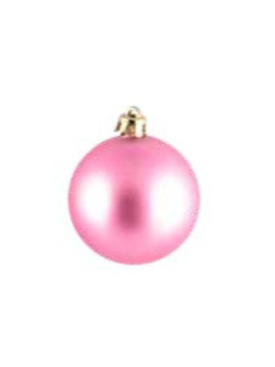 TnS Christmas Plastic Ball Ornament Pink 4x4cm 16pcs