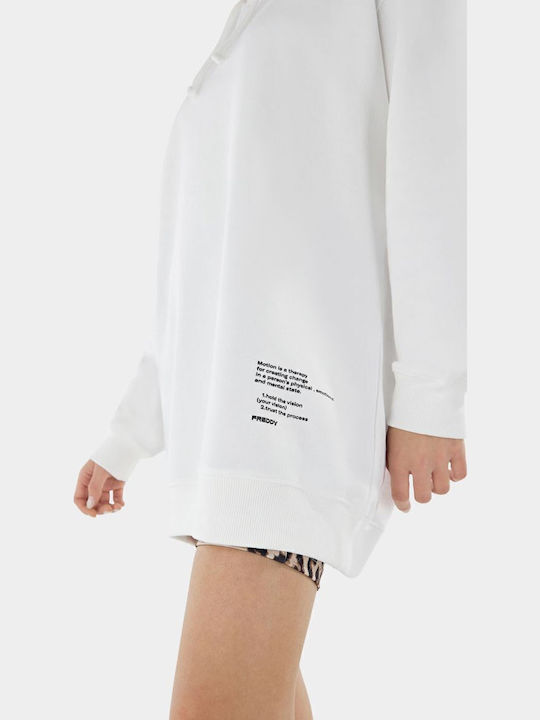 Long Women's Sweatshirt Hooded White