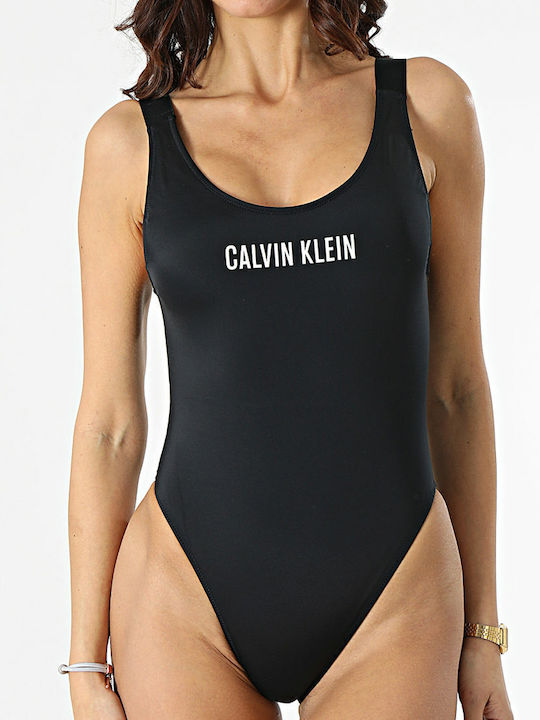 One-Piece Swimsuit with Open Back Black