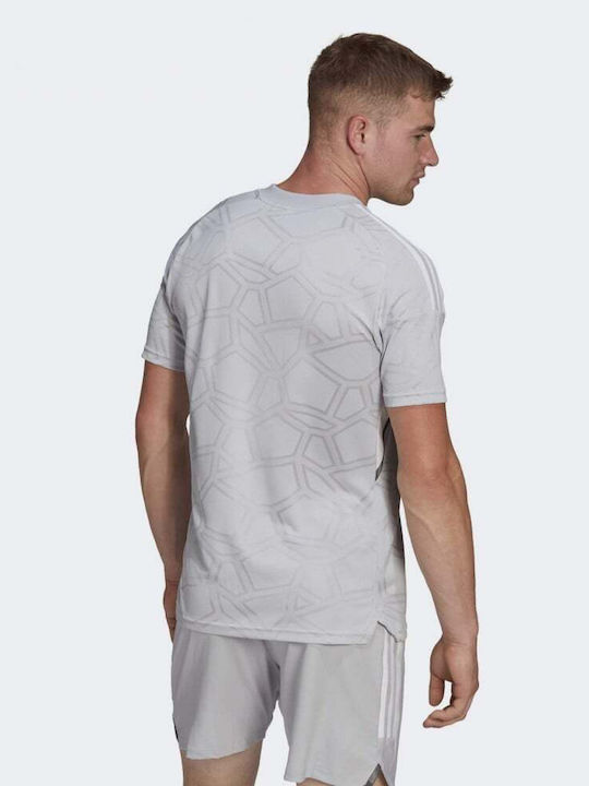 Adidas Condivo 22 Match Day Men's Athletic T-shirt Short Sleeve Dri-Fit Team Light Grey / White