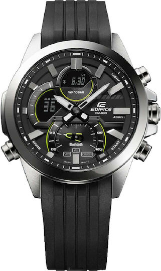 Casio ECB-30P-1AEF Stainless Steel 52mm Αδιάβροχο Smartwatch (Ασημί)