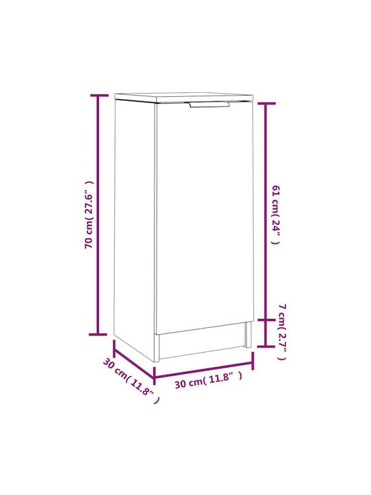 Ντουλάπια Δαπέδου Καπνιστή Δρυς (2τμχ) 30x30x70εκ.