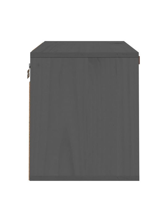 Hängendes Wohnzimmer Nischenschrank aus Massivholz Grau 60x30x35cm