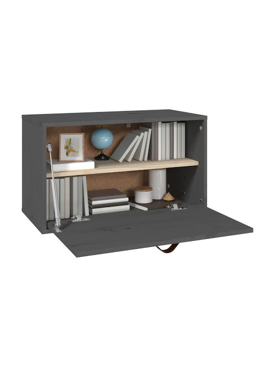 Hängendes Wohnzimmer Nischenschrank aus Massivholz Grau 60x30x35cm