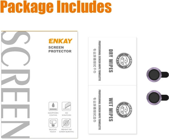 Enkay Hat-Prince Προστασία Κάμερας Tempered Glass Μαύρο για το iPhone 13 / 13 mini