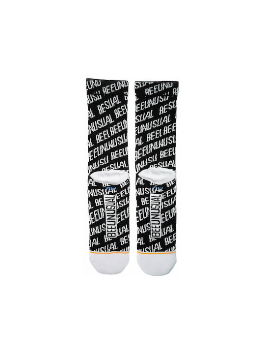 Bee. Unusual. Authentic Logo Patterned Socks Black