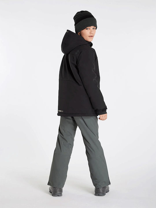 Waterproof Kids' Sports Jacket Short Windproof with Hood Black