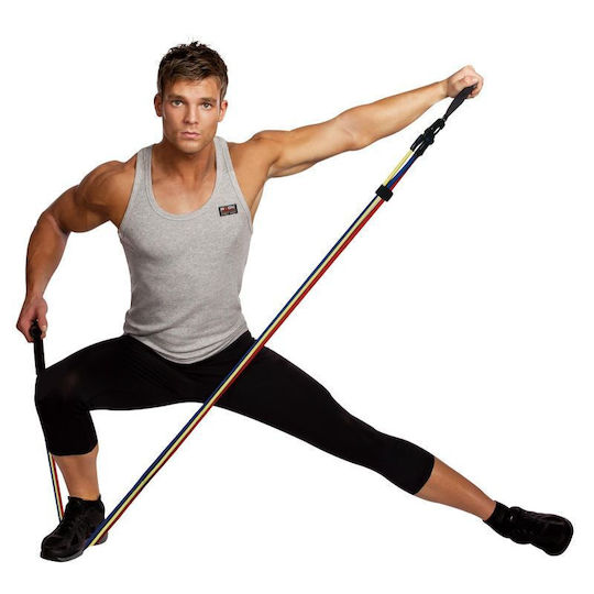 Body Sculpture BB2330 Σωληνωτά Λάστιχα Γυμναστικής με Λαβές Σετ 3τμχ Πολύχρωμα 1.14m
