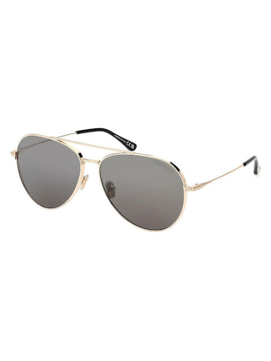 Tom Ford Sunglasses with Gold Metal Frame and Gray Lens FT0996 28A