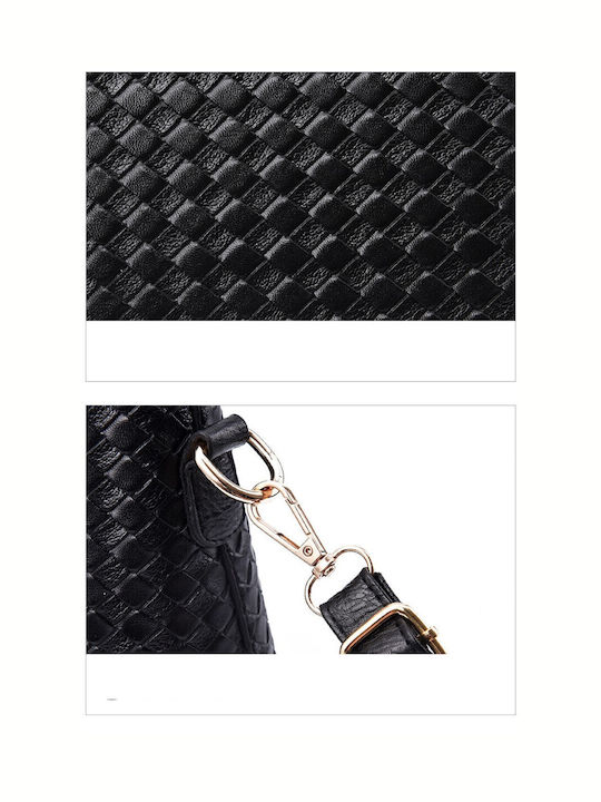 Σετ Γυναικεία Τσάντα Shopper Ώμου Μαύρη