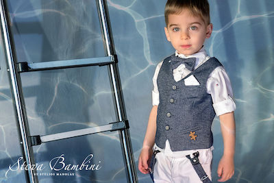 Stova Bambini Boys Baptism Suit with Blazer 6pcs Blue