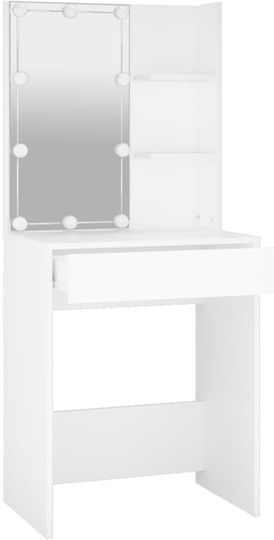 Bodenstehende Schminktisch Schlafzimmer Holz Weiß mit Spiegel 60x40x140cm