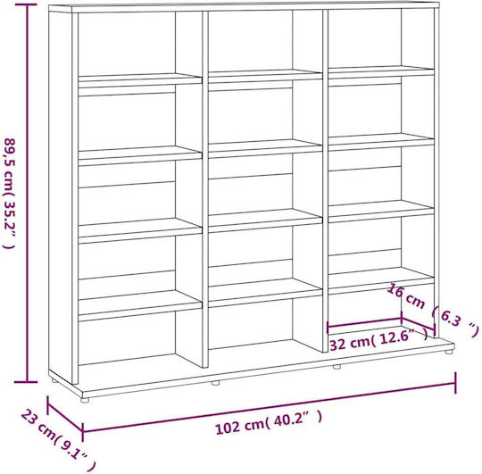 vidaXL Floor Standing Case 102x23x89.5cm