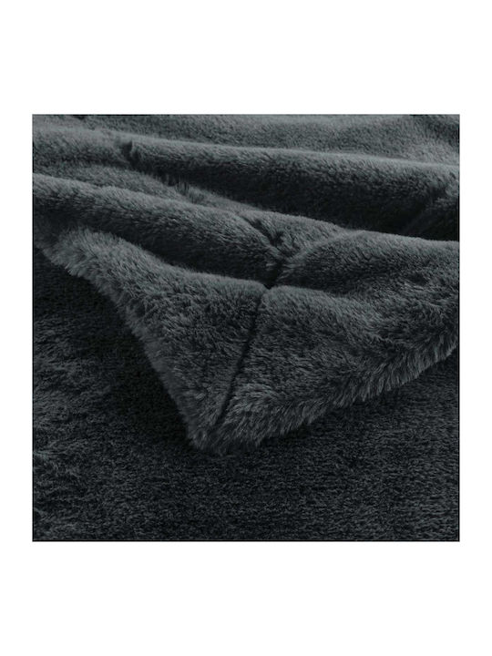 L-C Caresse Furry Blanket for Sofa 125x150cm Anthracite
