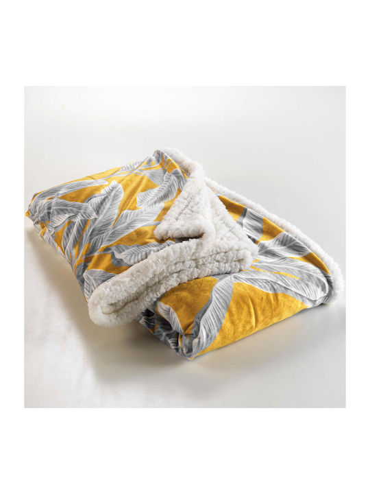 L-C Isibelle Κουβέρτα Γούνινη Καναπέ 125x150εκ. Jaune