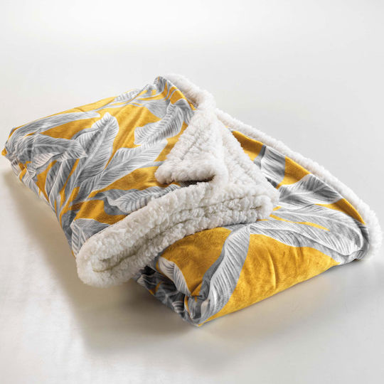 L-C Isibelle Κουβέρτα Γούνινη Καναπέ 125x150εκ. Jaune
